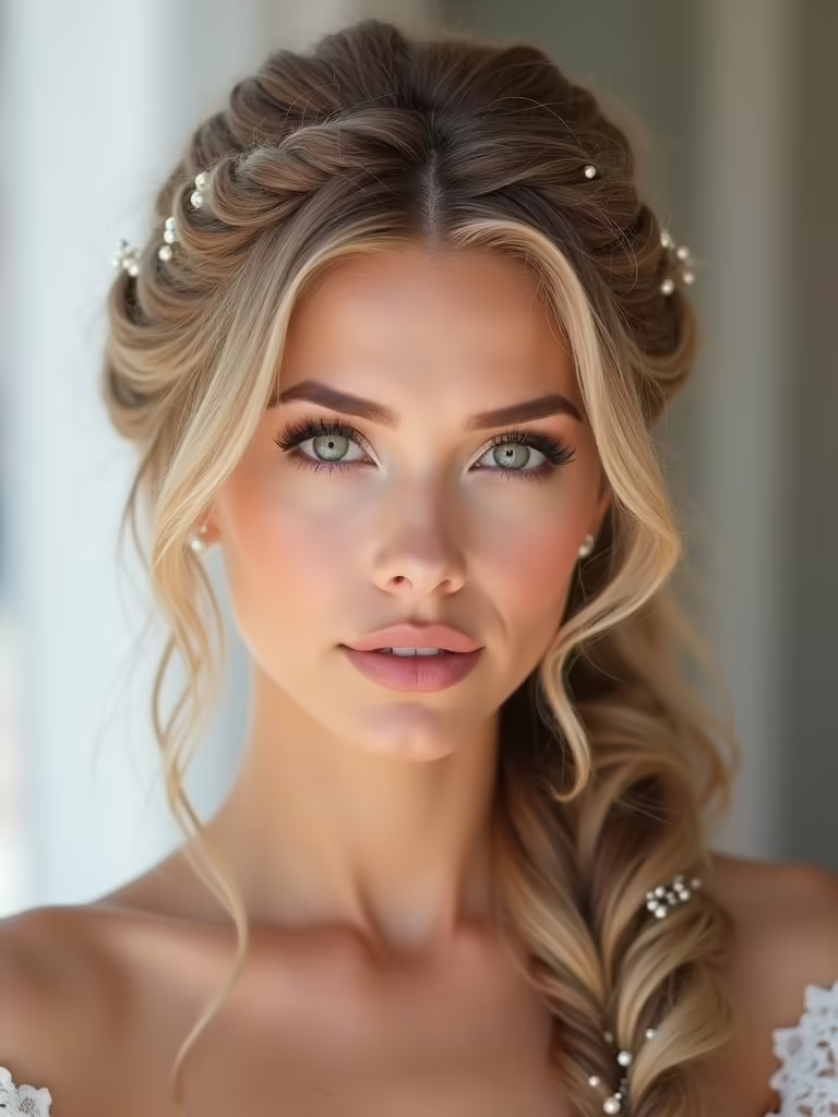 braided romantic half updo elegance