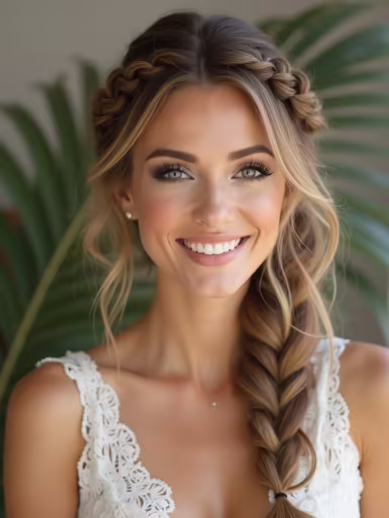 braided wedding hairstyle foundation