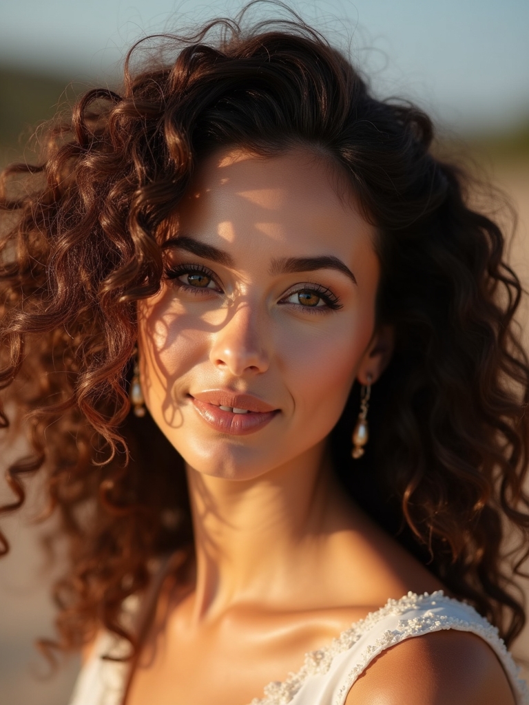 bridal curls by face shape