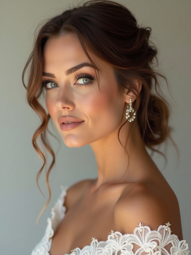 bridal hair by dress type