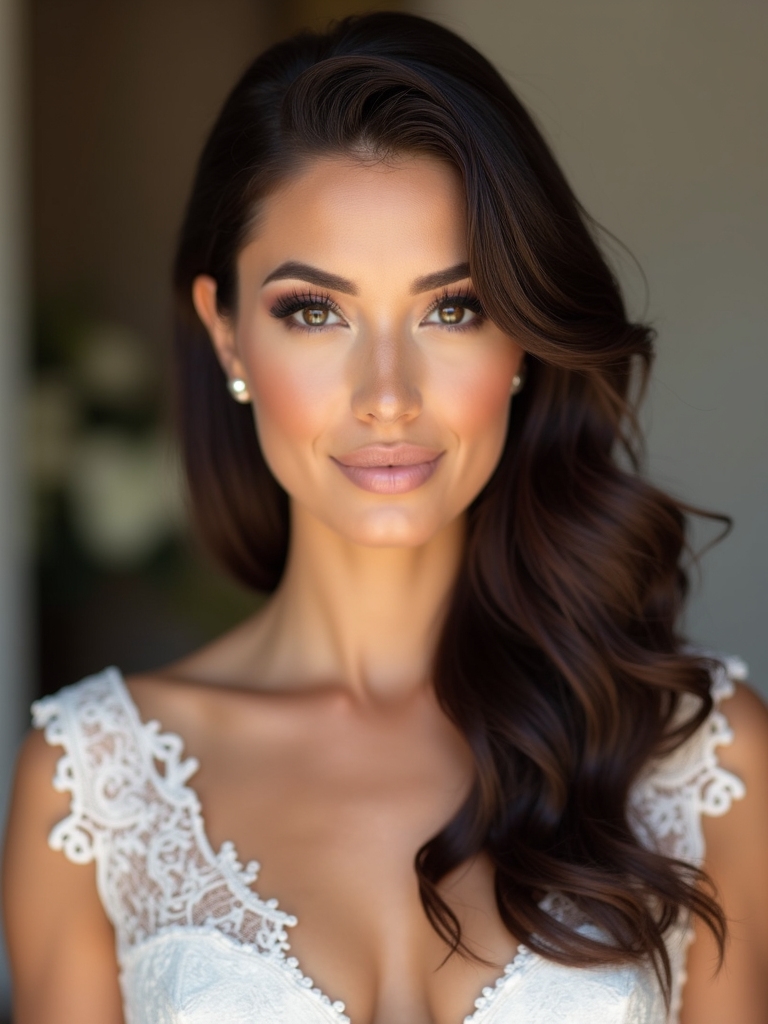 bridal hair for brunettes