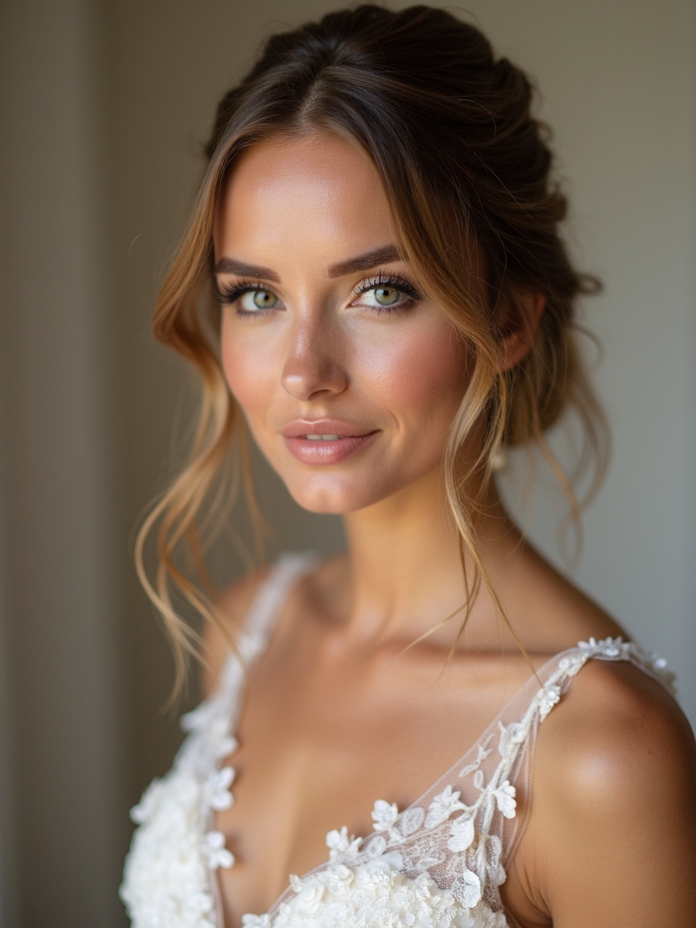 bridal hairstyles for round faces