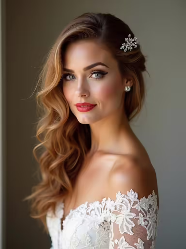 bridal half up styles
