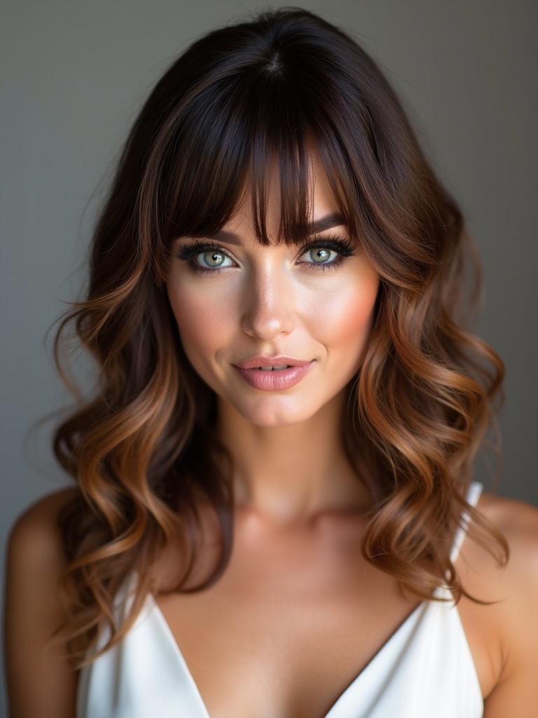 bridesmaid hairstyles featuring bangs