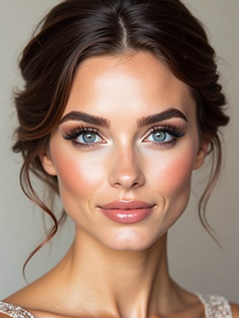 bronze accents enhance blue eyes