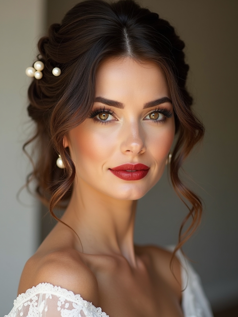 brunette bride hairstyle inspiration