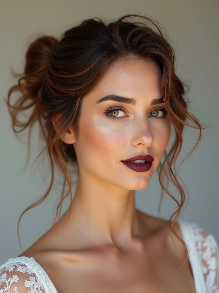chic textured wedding buns
