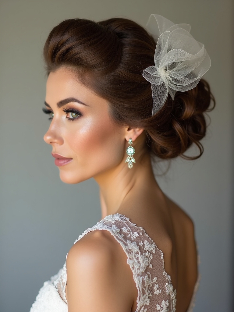cinematic vintage veil elegance