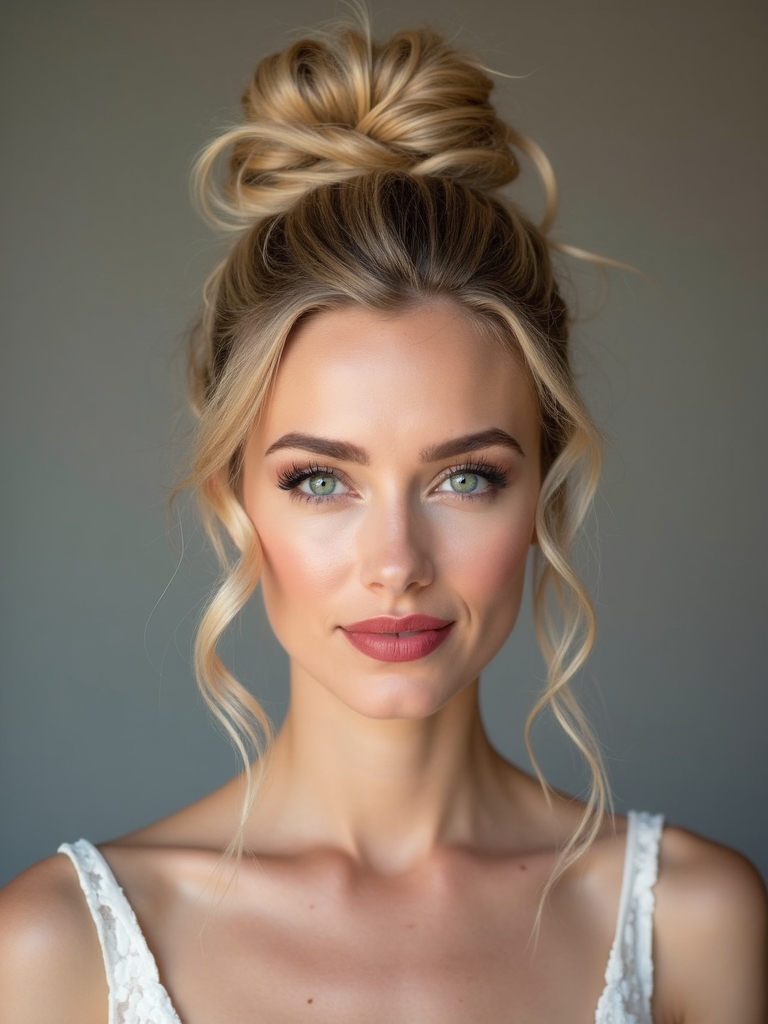 classic bun with shimmer