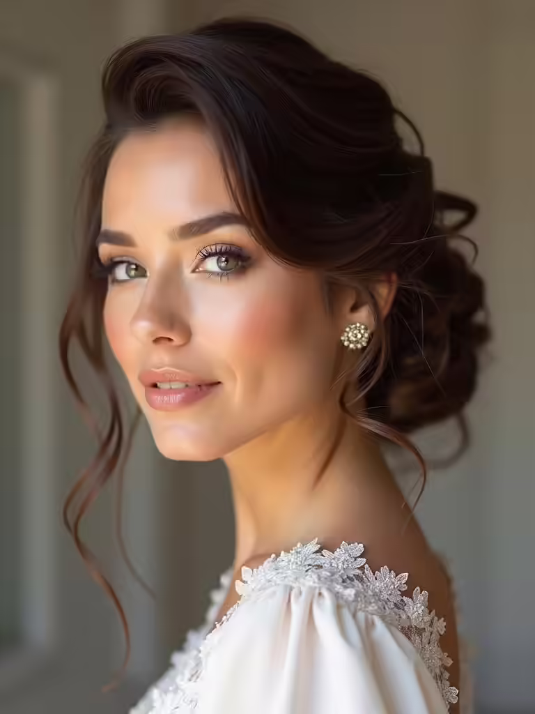 classic glam bridal hairstyle