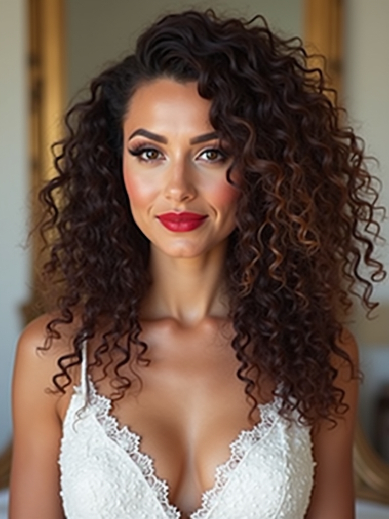 curls protected for wedding