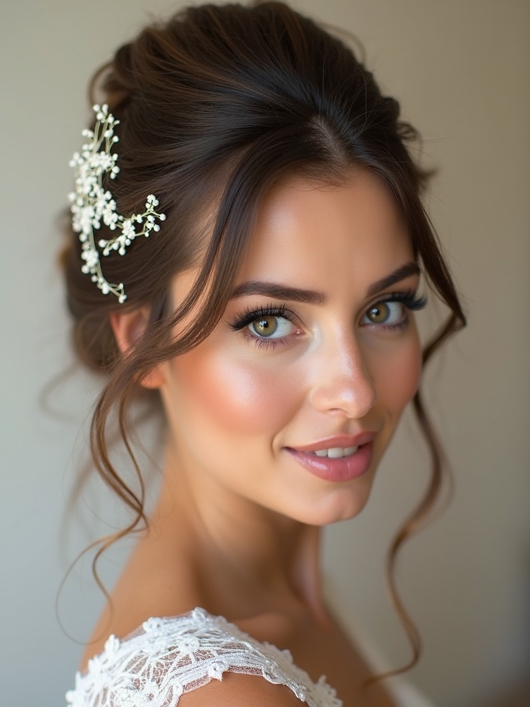 delicate half up bridal styles