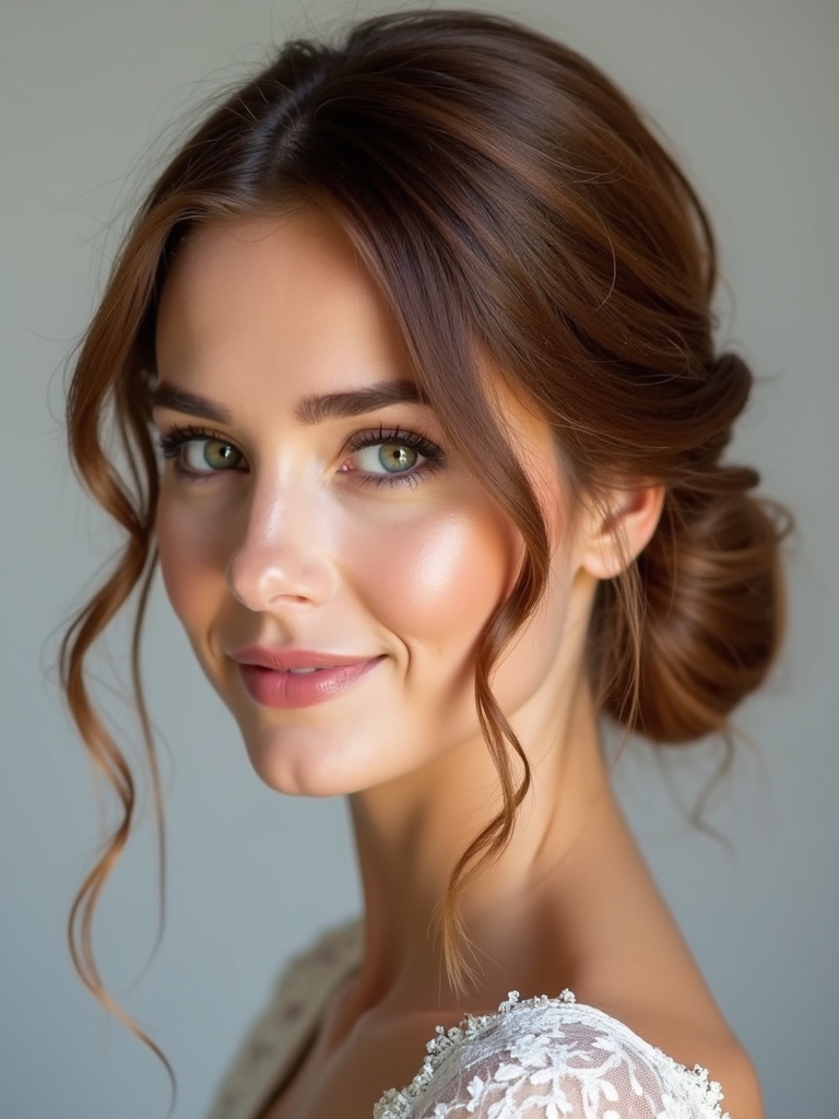dramatic low bun elegance