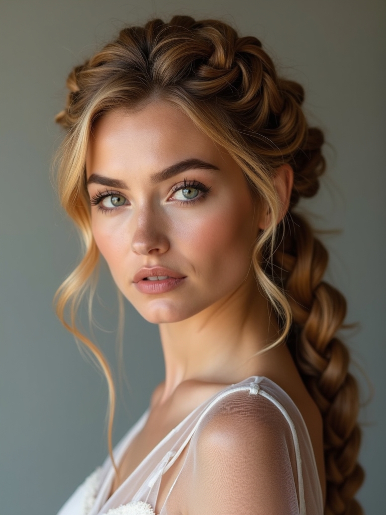 dutch braid staircase updo