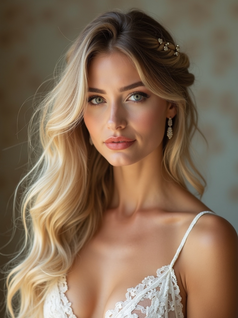effortless boho half up hairstyle