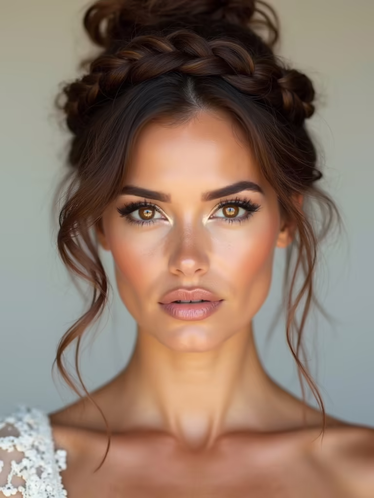 effortless romantic braided bun