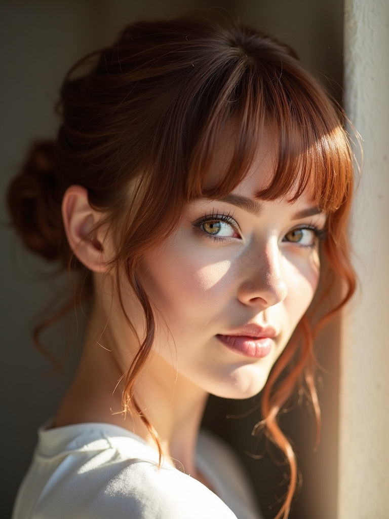 effortless romantic curtain bangs