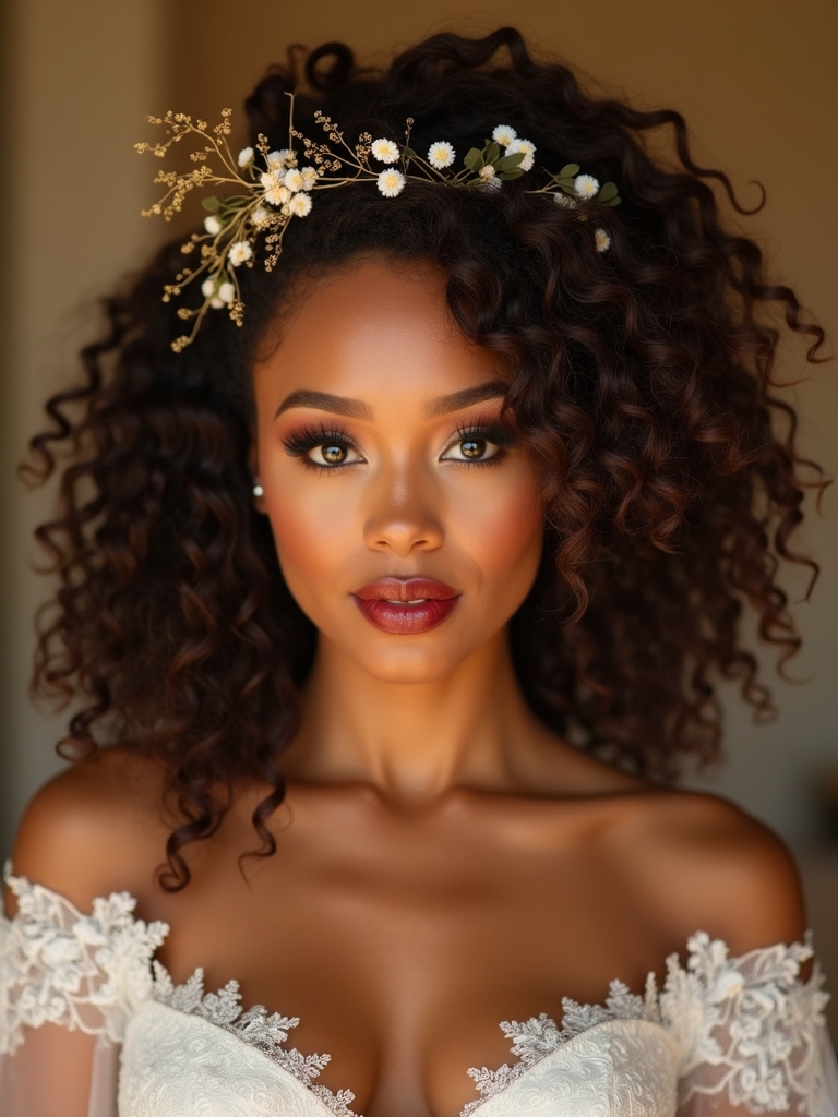 effortless romantic half up crown