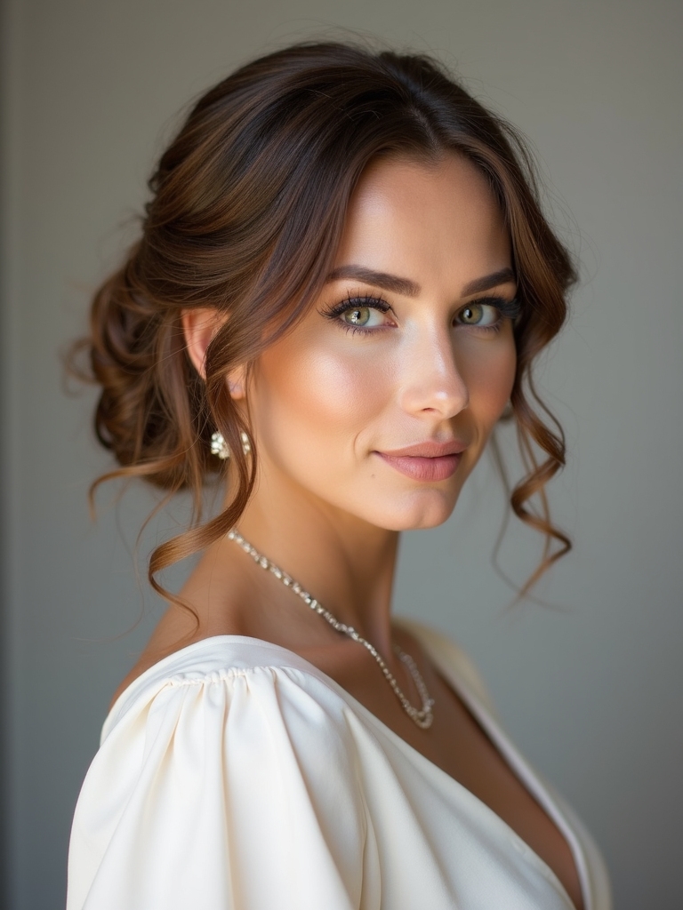 effortless romantic half up style