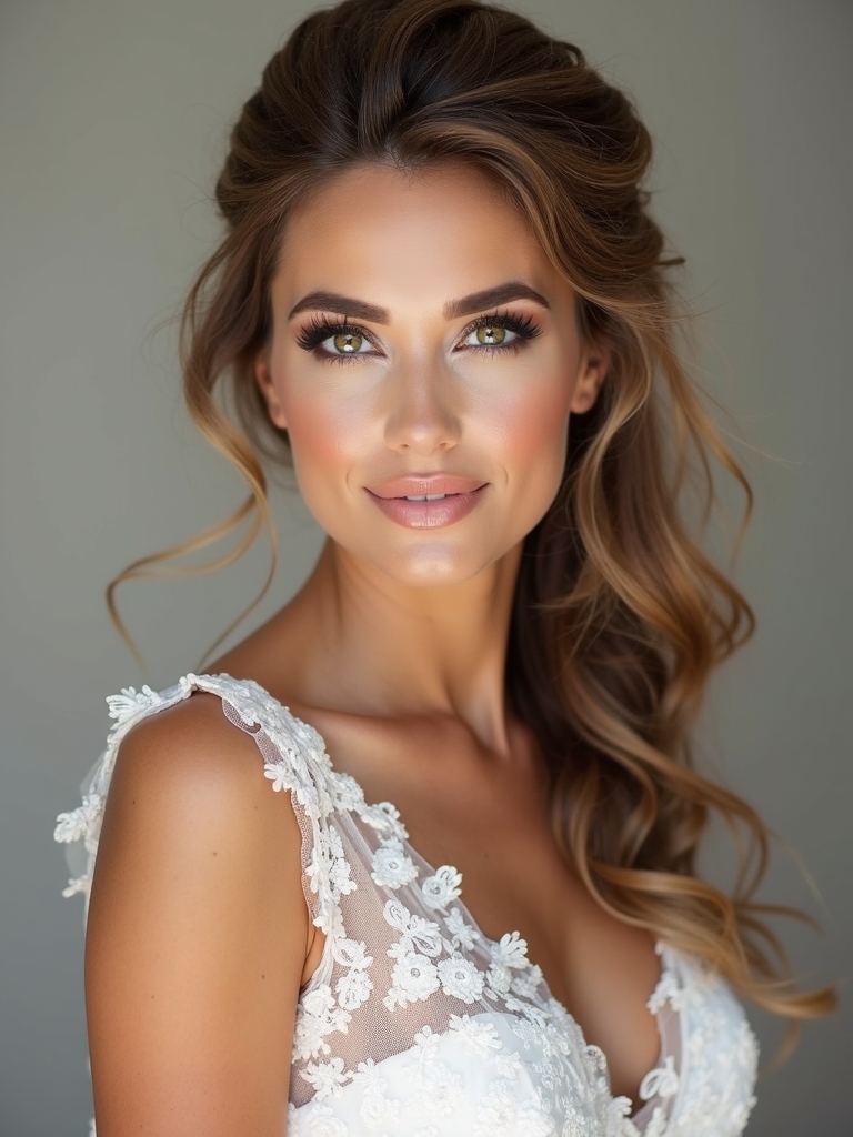 effortless romantic half up twist