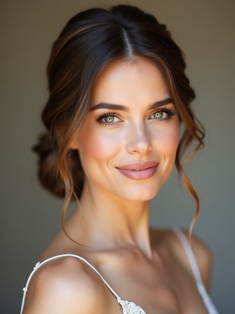 effortless romantic low bun