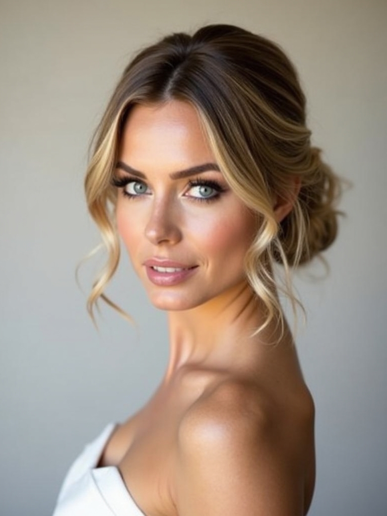 effortless romantic low side bun