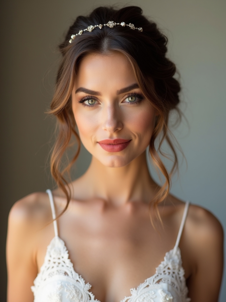 effortless romantic wedding hairstyle