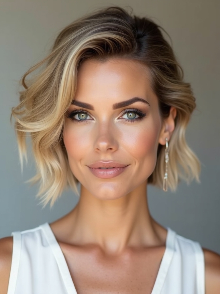 effortless textured lob hairstyle