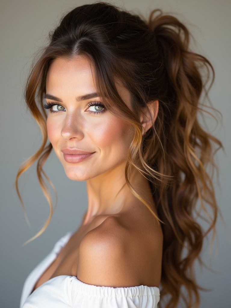 effortless textured ponytail style