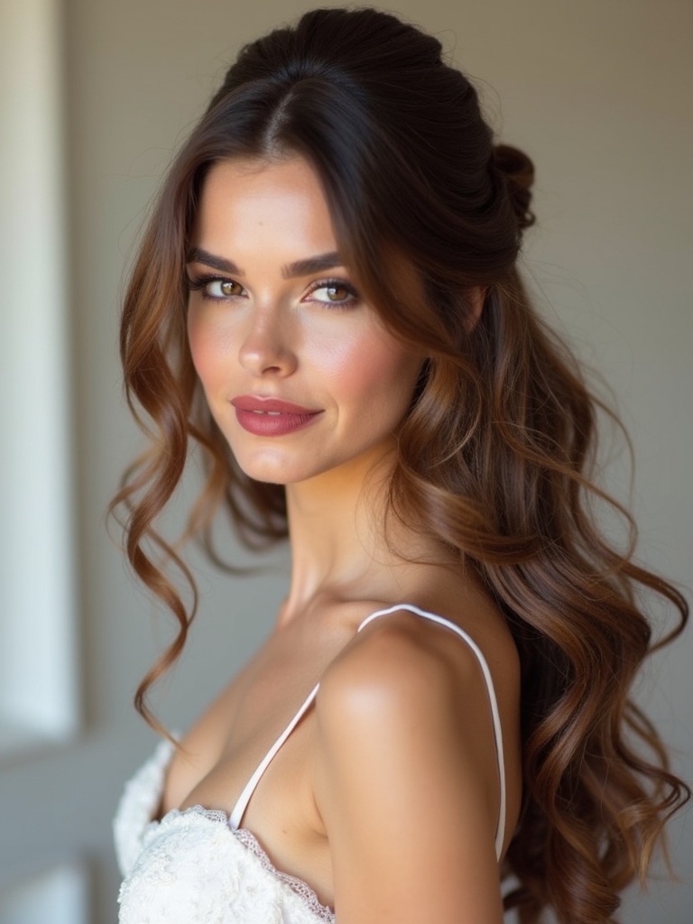 effortlessly glamorous voluminous half ups