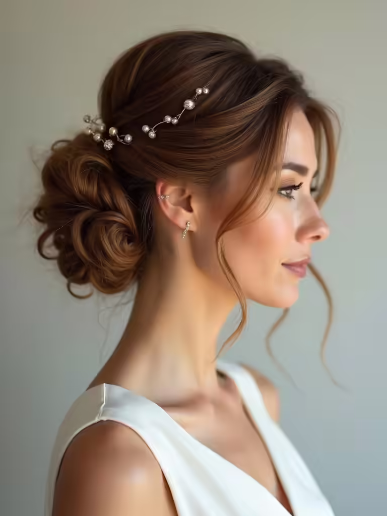 effortlessly romantic low bun