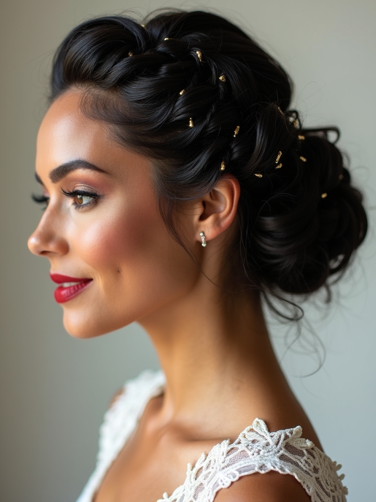 elegant braided bridal details