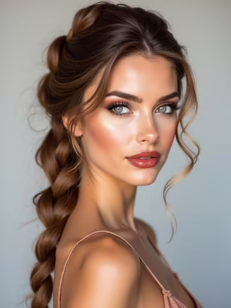 elegant braided ponytail style