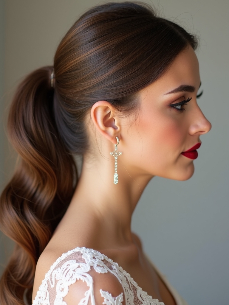 elegant bridal ponytail hairstyles