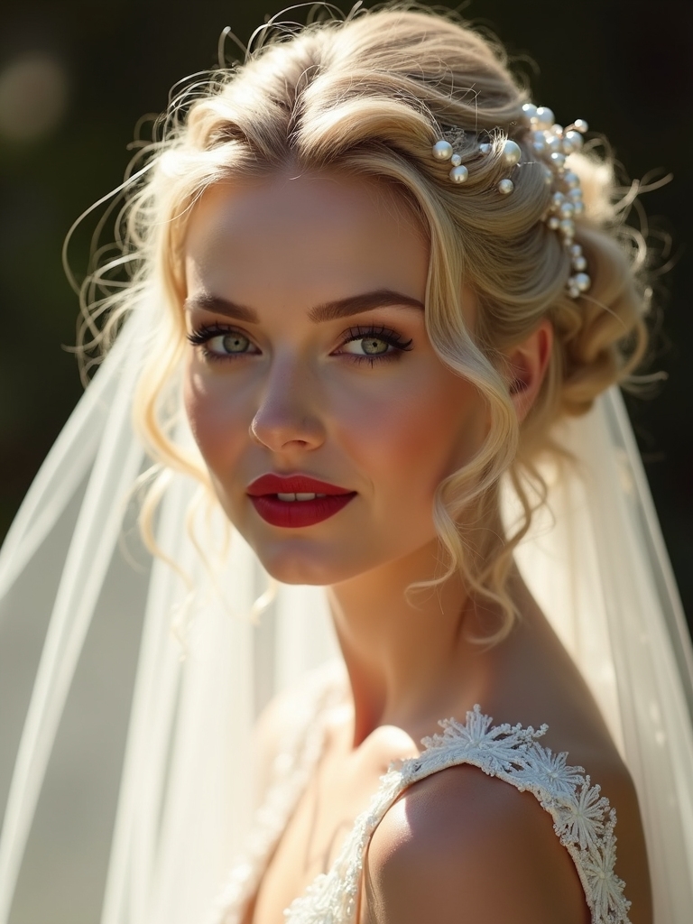 elegant bridesmaid hairstyles pearls