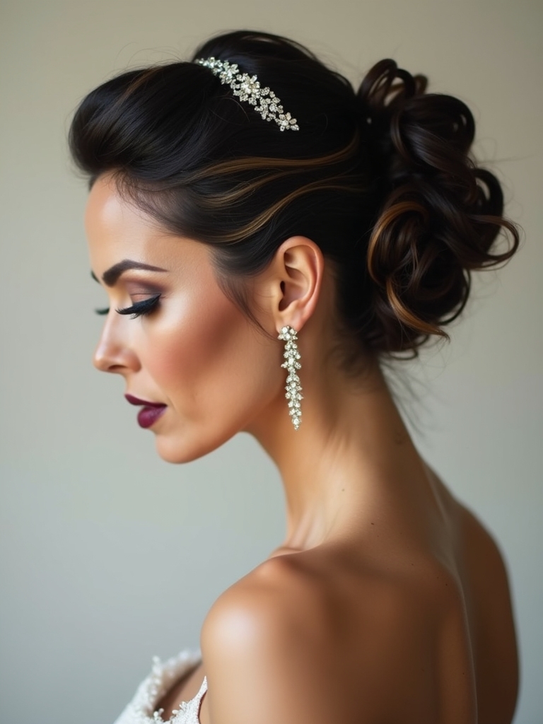 elegant buns with accessories