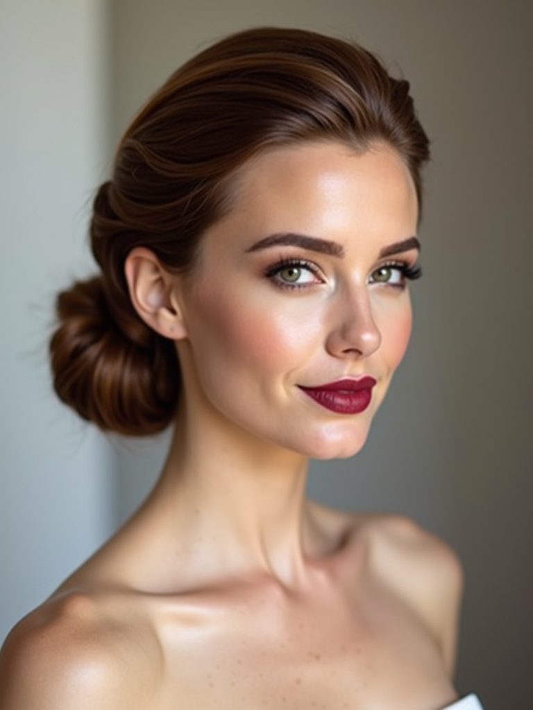 elegant collarbone highlighted updos
