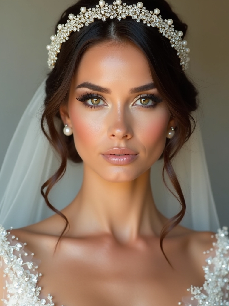 elegant crystal pearl tiaras