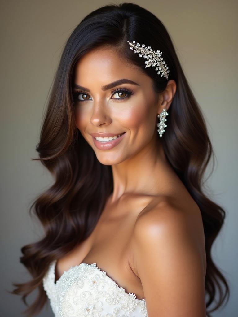 elegant diamond hair accents