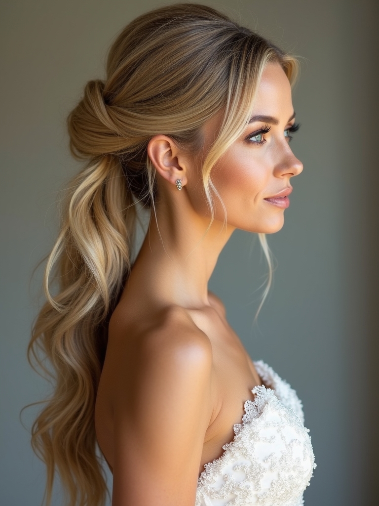 elegant effortless bridal hairstyle