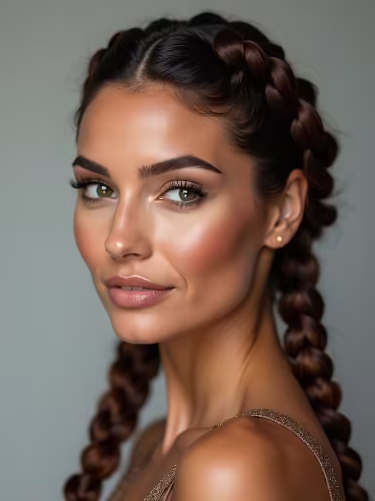 elegant face framing braids