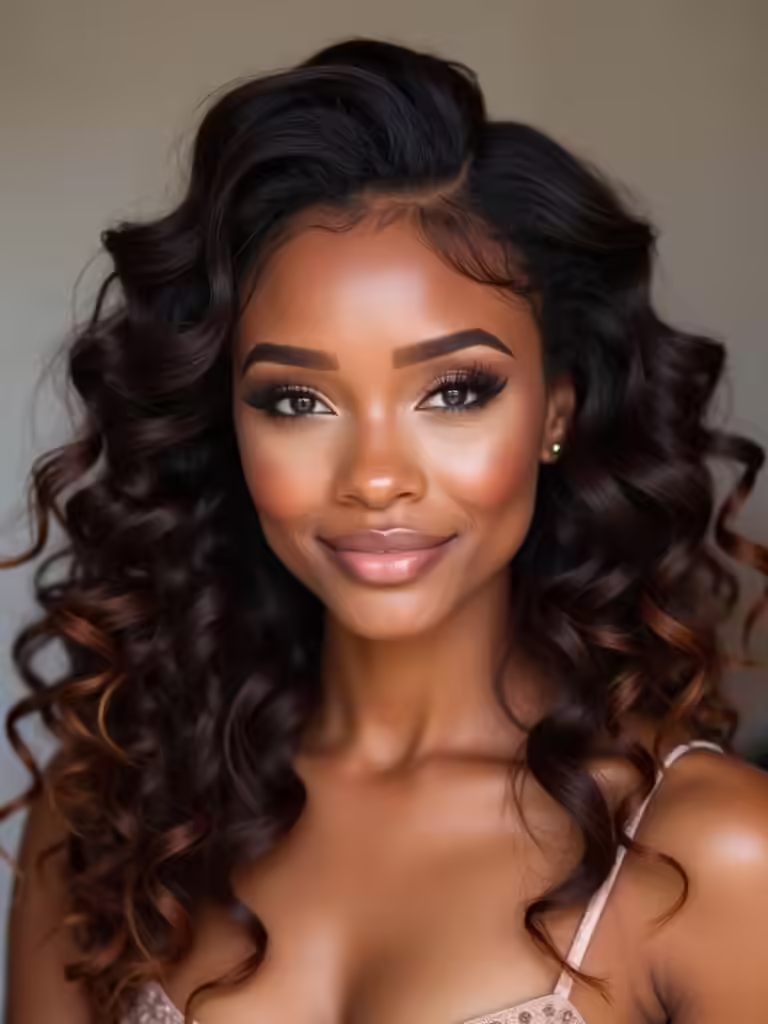 elegant half up curls