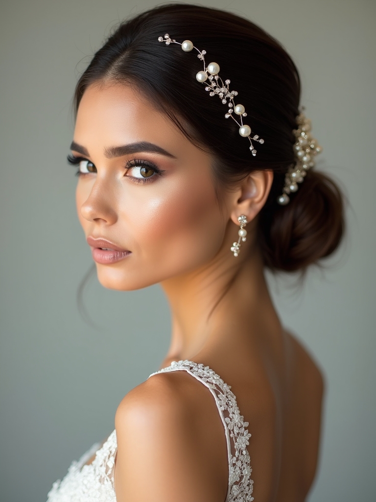 elegant low bun adornment