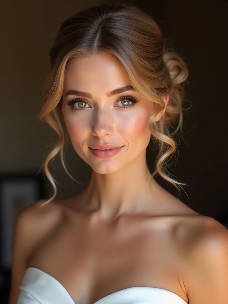 elegant low bun tendrils