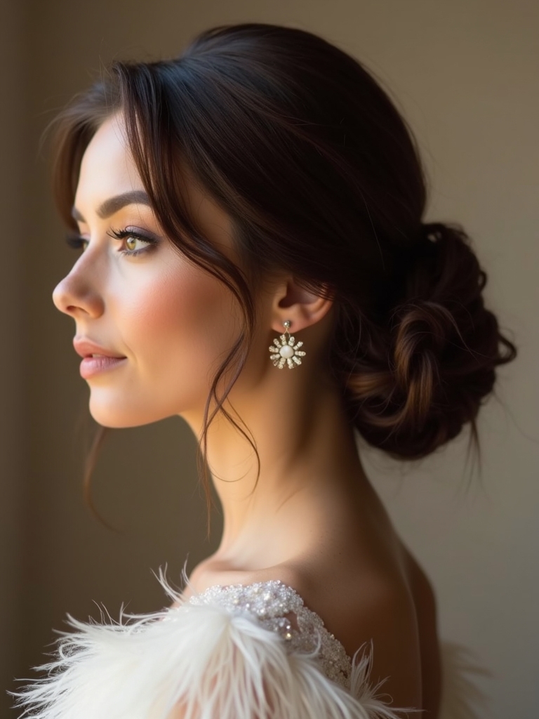 elegant low buns secured
