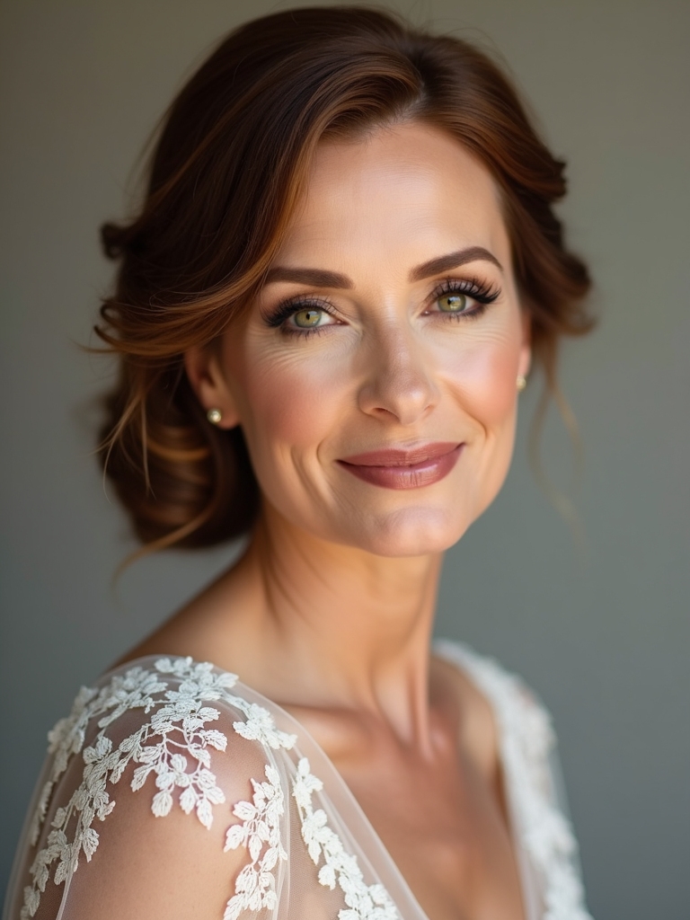 elegant low slung chignons
