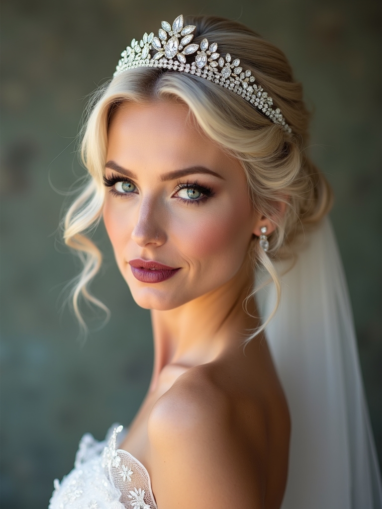 elegant modern veil pairing