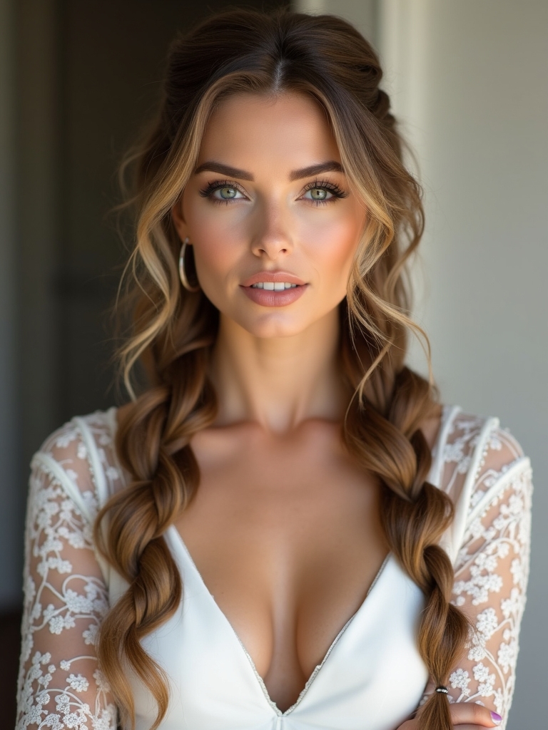 elegant romantic braided hairstyle