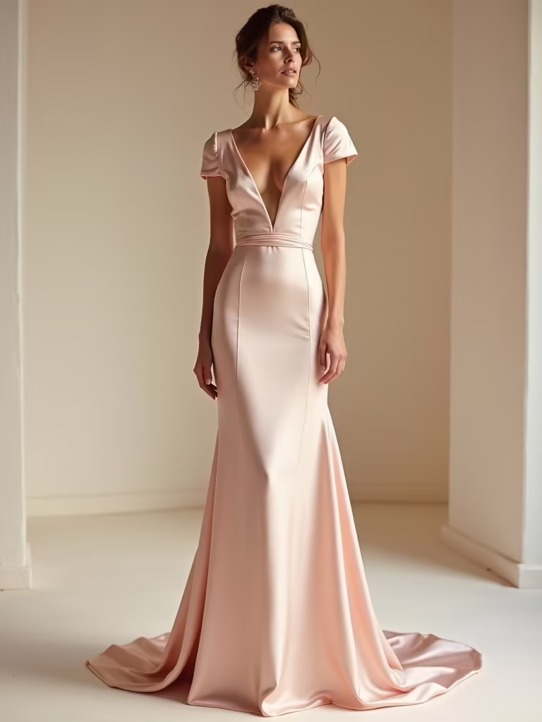 elegant satin wedding gowns
