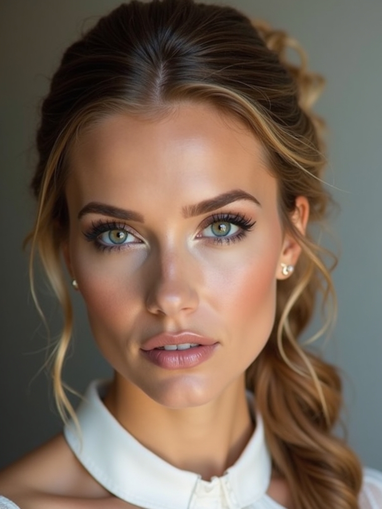 elegant side swept ponytail styling